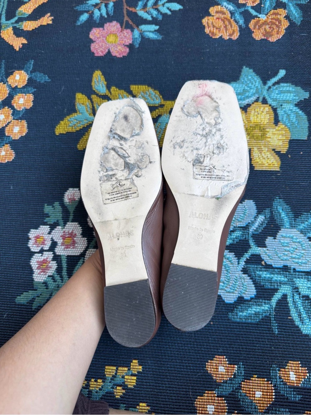 ALOHAS FLATS - SWAY CHESTNUT BROWN LEATHER BALLET FLATS - Picture 2 of 2